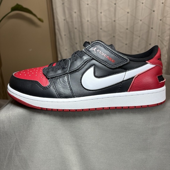 Nike Other - Jordan Air Jordan 1 Low Men's Low Top Leather Lace-Up Basketball Black/Red 10.5